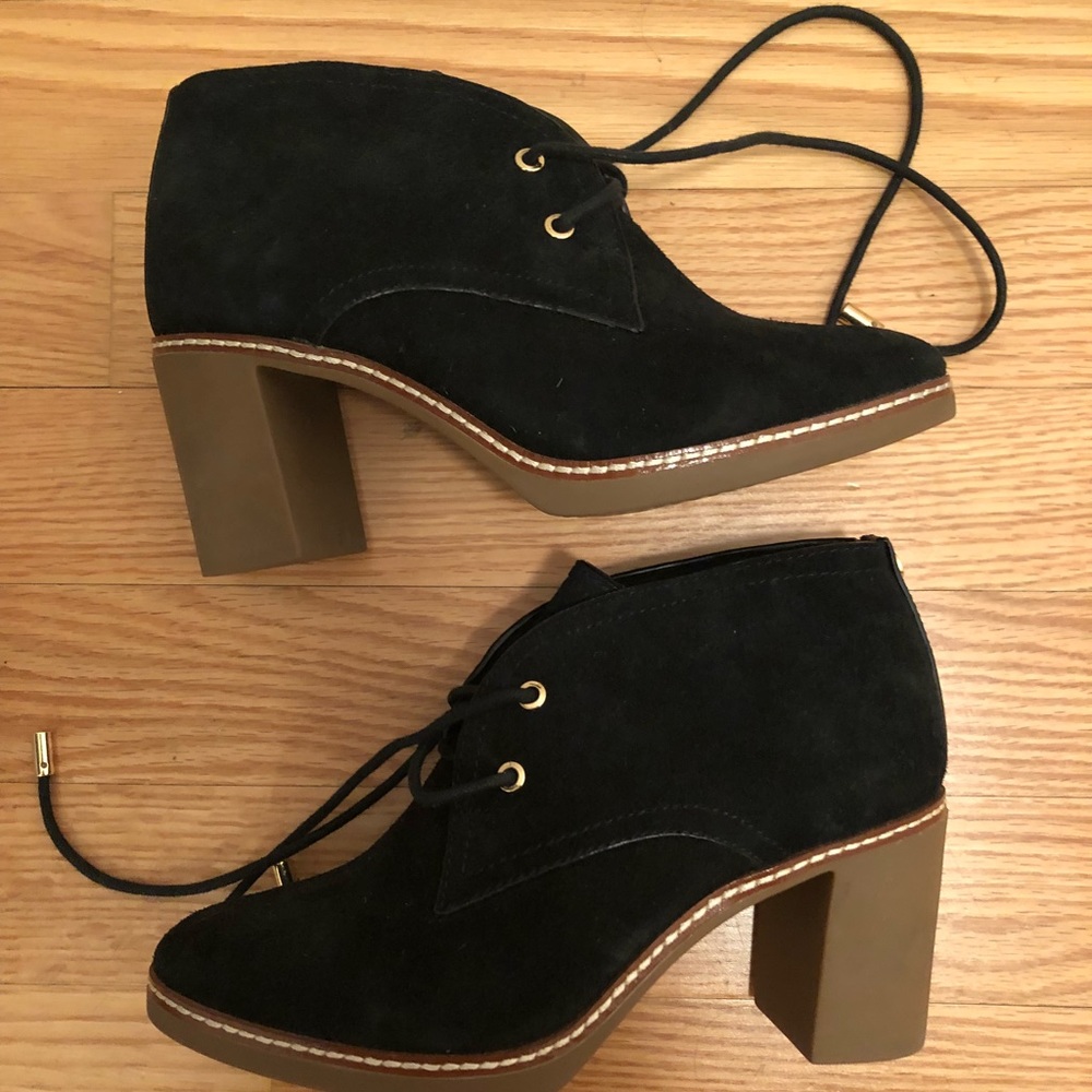Tory Burch Black Suede Hilary Ankle Booties